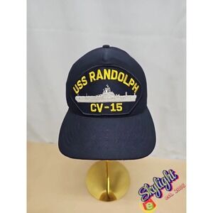 Vintage Navy Trucker Hat Uss Randolph Cv-15 Cap Military Snapback Usa Skater Y2k
